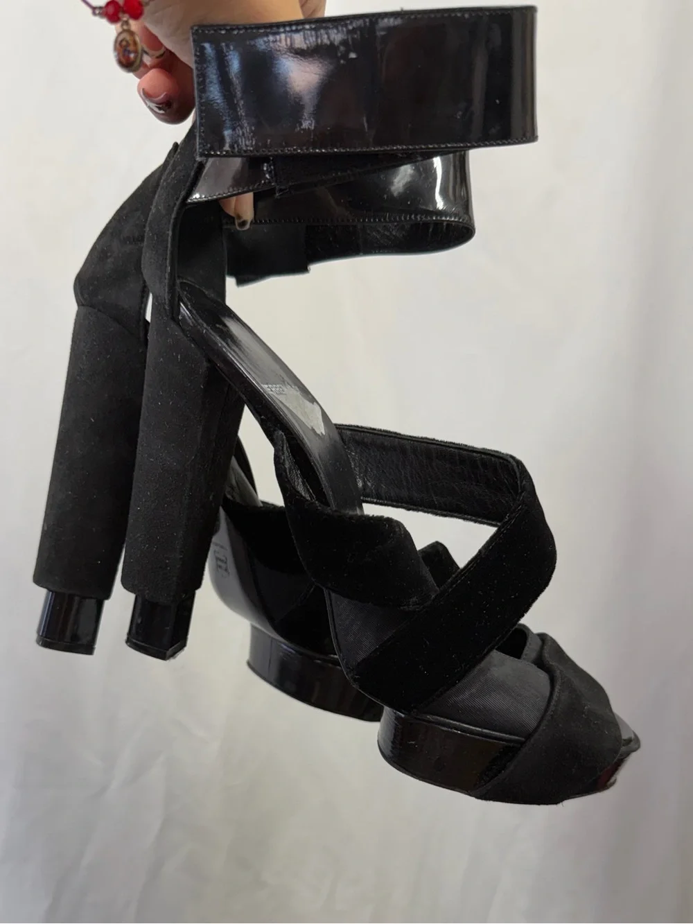 Pierre Hardy black velvet platform heels size 10